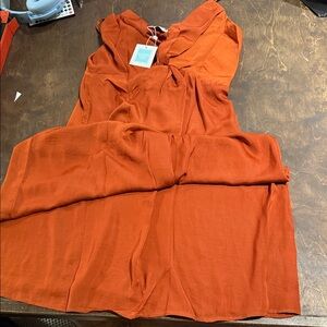 Women's burnt orange flowing dress